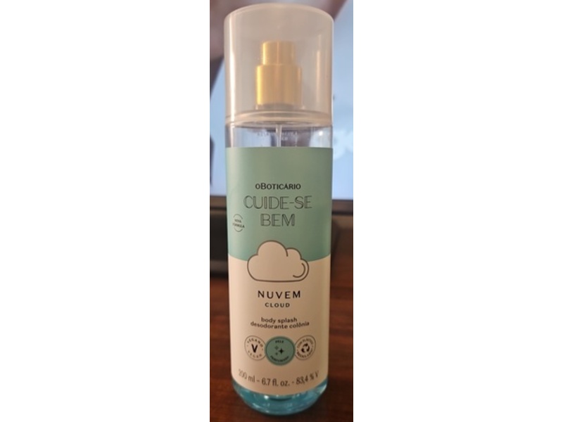 OBoticario Cuid Se Bem Body Splash Deodorant Cologne, Nuvem Cloud, 6.7 fl oz/200 mL