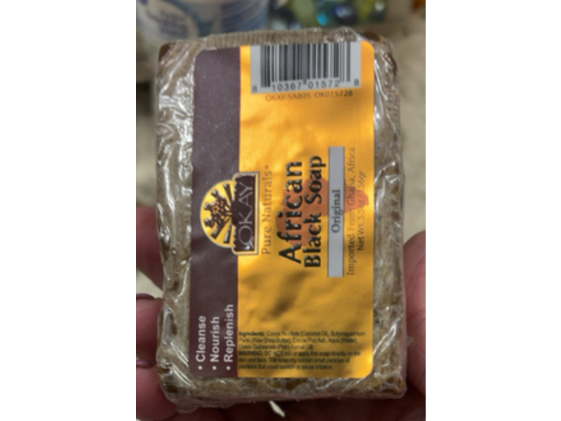 Okay Pure Naturals African Black Soap, Original, 5.5 oz/156 g
