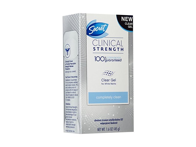 Secret Clinical Strength Clear Gel Women's Antiperspirant & Deodorant Completely Clean Scent 1.6 Oz, 1.600 Fluid Ounce
