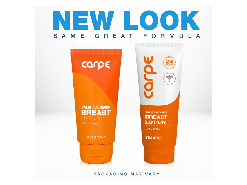 Carpe Sweat Absorbing Breast Lotion, Unscented, 2.03 fl oz/60 mL