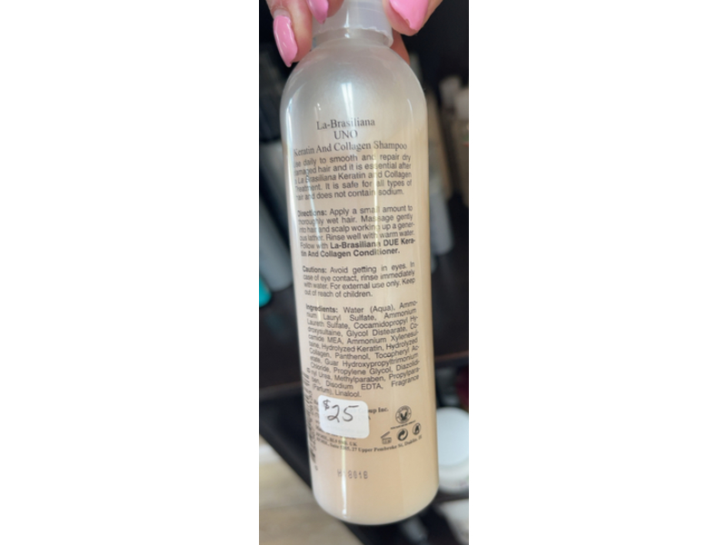 La-Brasiliana UNO Keratin & Collagen Shampoo, 8.45 fl oz/250 mL
