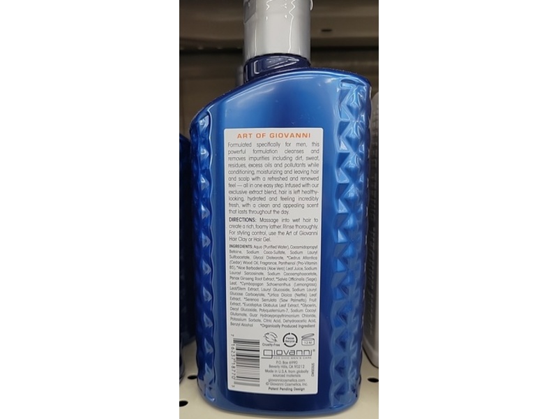 Giovanni Men 2-In-1 Daily Shampoo & Conditioner, Ginseng & Eucalyptus, 16.9 fl oz/499 mL