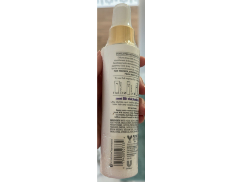 Dove Scalp + Hair Therapy Root Lift Thickening Spray, 5 fl oz/147 mL