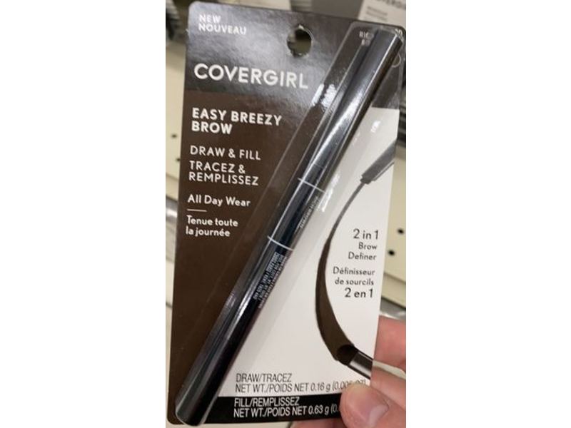 Covergirl Easy Breezy Brow Draw & Fill Set, Rich Brown, 0.005 oz/0.16 g, 0.02 oz/0.63 g