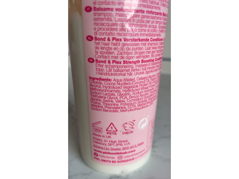 Phil Smith Be Gorgeous Bond & Plex Strength Boosting Conditioner, Orchid Flower Extract, 10.1 fl oz/300 mL