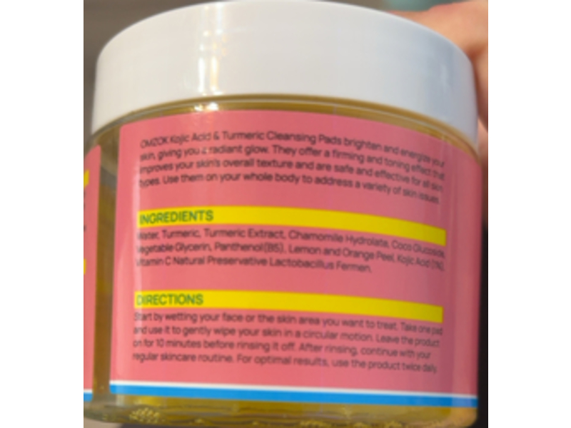 Omzok Cleansing Pads, Kojic Acid & Turmeric, 50 Counts