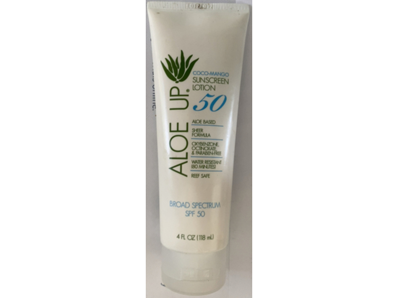 Aloe Up Coco Mango Sunscreen Lotion, SPF 50, 4 fl oz/118 mL