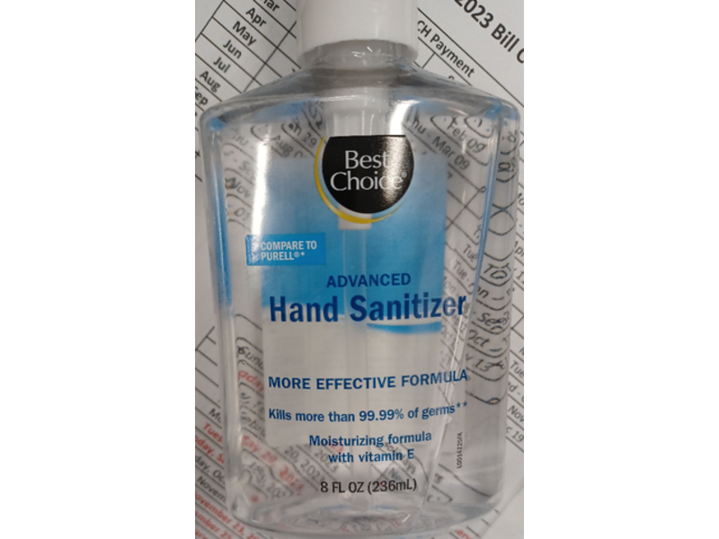 Best Choice Advanced Hand Sanitizer, Vitamin E, 8 fl oz/236 mL