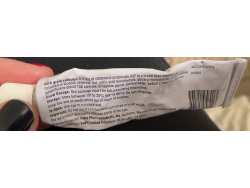 Clobetasol Propionate Cream USP 0.05%, 60g, Lupin Limited Pharmaceuticals, Inc. (RX)