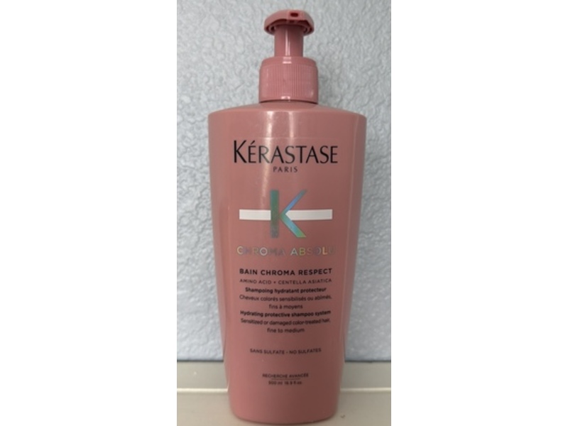 Kerastase Chroma Absolute Chroma Respect Shampoo, Amino Acid + Centella Asiatica, 16.9 fl oz/500 mL
