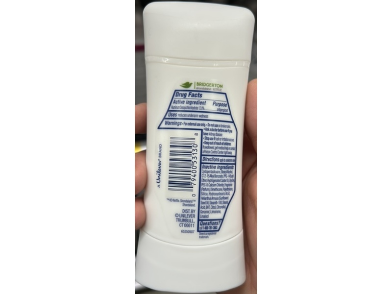 Dove Bridgerton Love & Meadows Antiperspirant/Deodorant Stick, Bergamot & Wildflowers, 2.6 oz