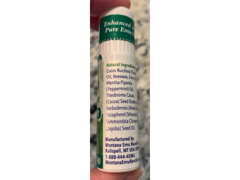 Montana Emu Ranch Emutrients Lip Therapy, Peppermint, 0.25 oz/7.5 g