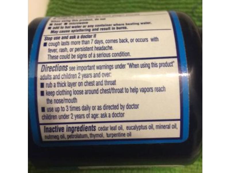 Personal Care Cough Suppressant Vaporizing Chest Rub, 4 oz/113 g