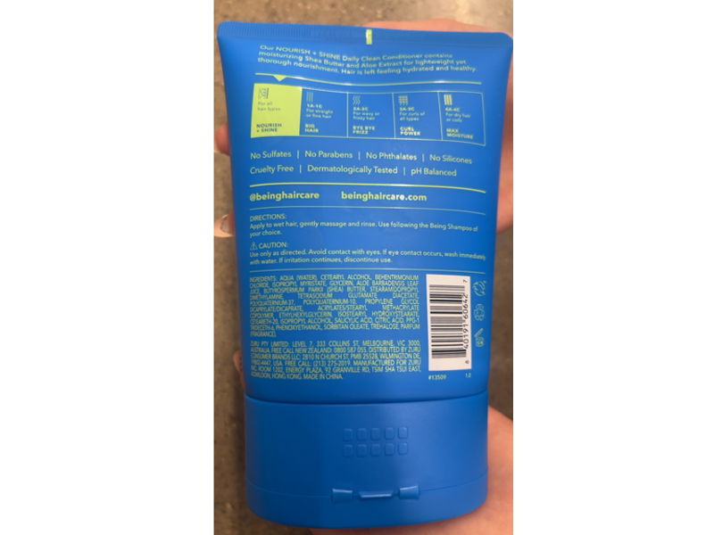 Being Nourish + Shine Daily Clean Conditioner, 12 fl oz/354 mL