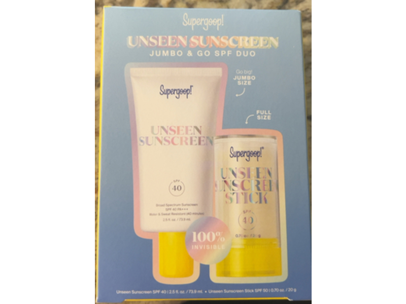 Supergoop! Unseen Sunscreen Jumbo & Go SPF Duo Set, SPF 40