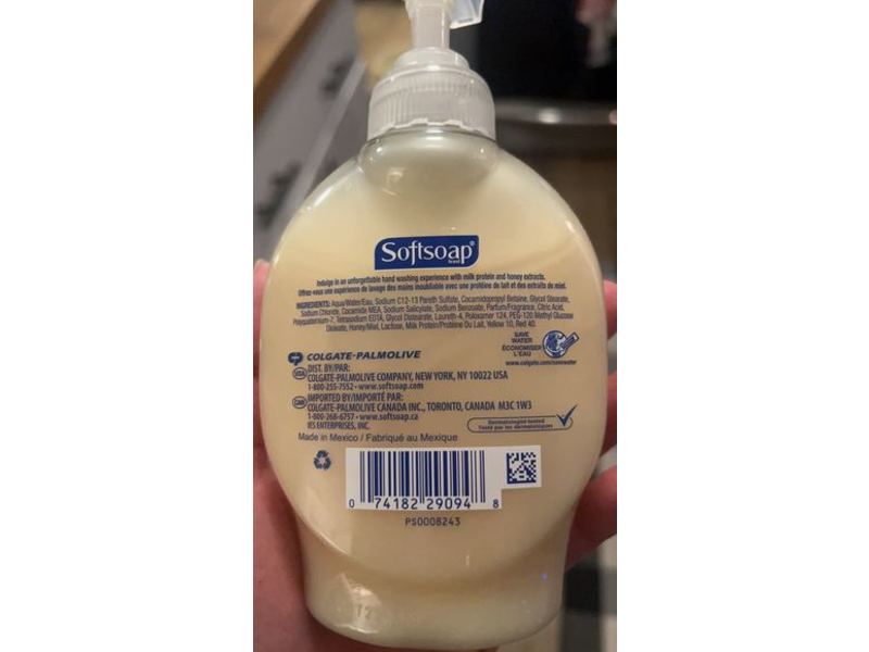 Softsoap Moisturizing Hand Soap Savon Hydratant, Milk & Golden Honey, 7.5 fl oz/221 mL