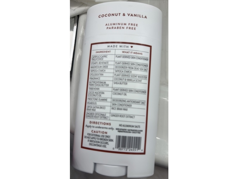 Native Deodorant, Coconut & Vanilla, 3.1 oz/88 g