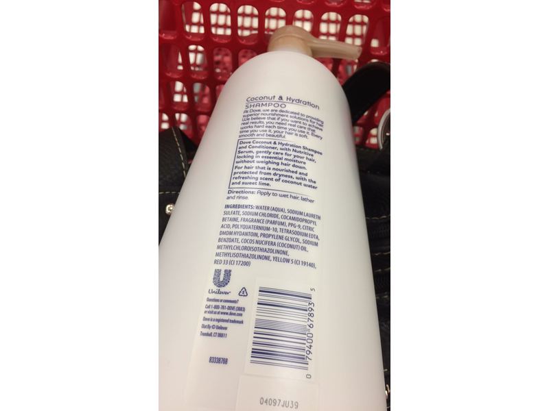 Dove Nutritive Solutions Shampoo, Coconut & Hydration, 20.4 oz