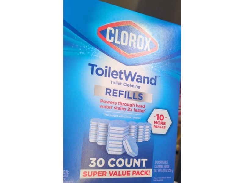 Clorox Toilet Wand Toilet Cleaning Refills, Unscented, 9.03 oz/256 g, 30 Count