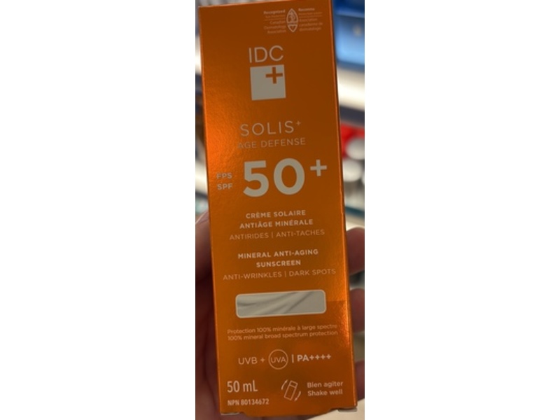 IDC Solis+ Age Defense Mineral Anti-Aging Sunscreen, White, SPF 50+ PA++++, 1.7/50 mL