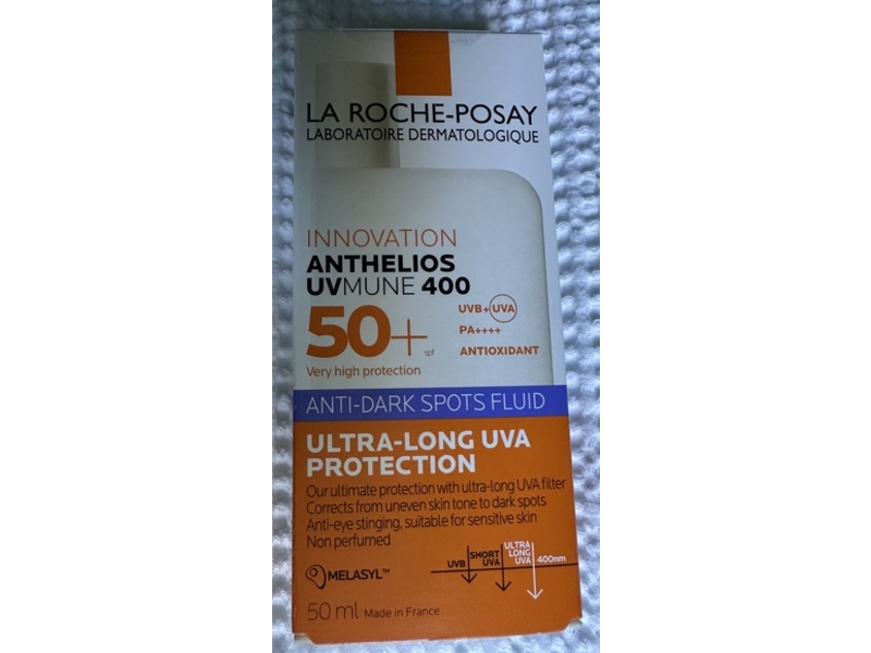 La Roche-Posay Anthelios UVMune 400 Anti-Dark Spots Fluid, SPF 50+, PA++++, 50 mL
