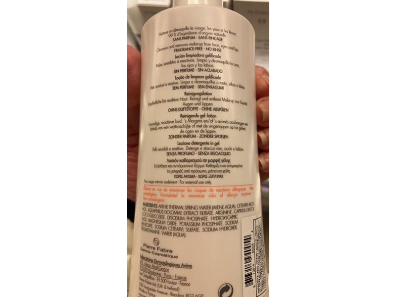 Avene Tolerance Extremely Gentle Cleanser, 400 mL/13.5 fl oz