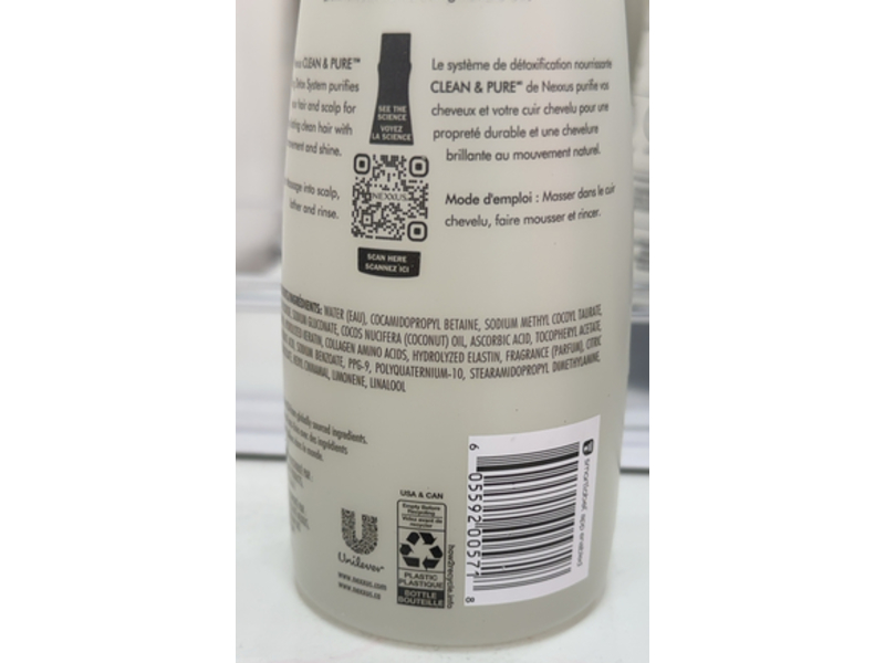 Nexxus Clean & Pure Nourishing Detox Shampoo, Elastin Protein & Marine Minerals, 13.6 fl oz/400 mL