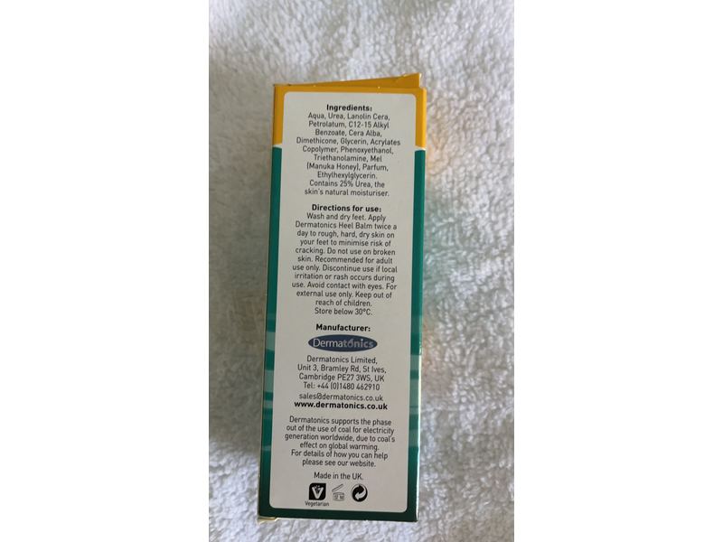 Dermatonics Manuka Honey Heel and Elbow Moisturizing & Exfoliating Cream for Dry and Cracked Heels 2oz Tube