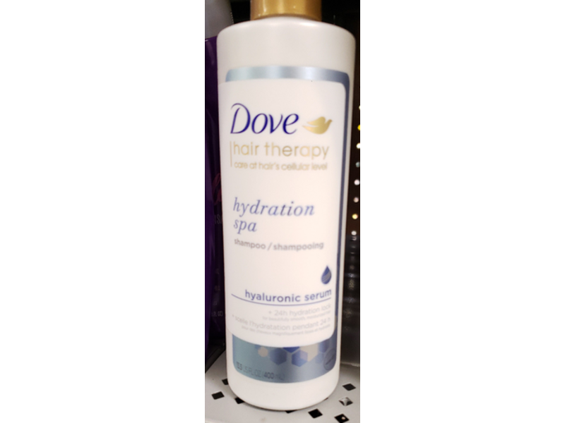 Dove Hair Therapy Hydration Spa Shampoo, Hyaluronic Serum, 13.5 fl oz/400 mL