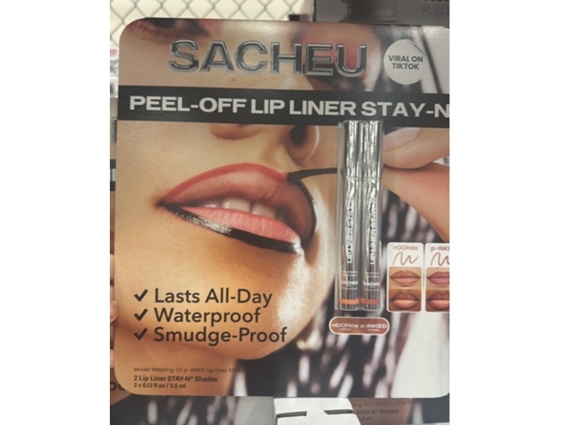 Sacheu Peel-Off Lip Liner Stay-In Set, nOOHde + p-Inked, 0.12 fl oz/3.5 mL