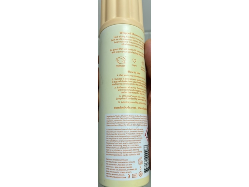 sundae Whipped Shower Foam, Honey Honey, 8.9 fl oz/265 mL