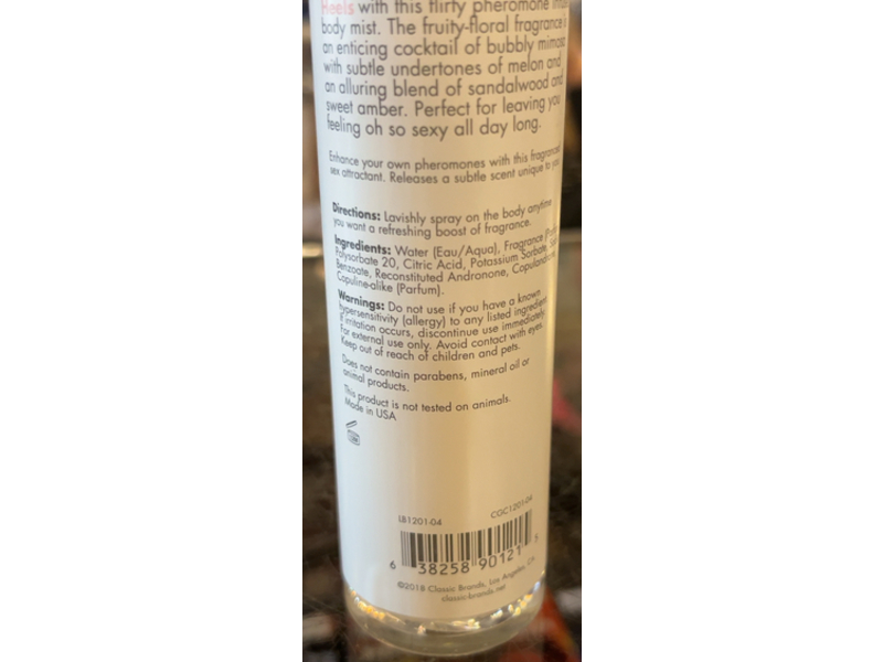 Cg Head Over Heels Pheromone Fragrance Mist, 3.5 fl oz/103 mL