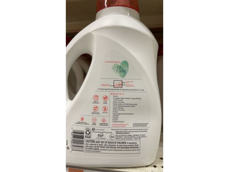 Dreft Pure Gentleness Liquid Detergent, 64 Loads, 92 fl oz/2.72 L