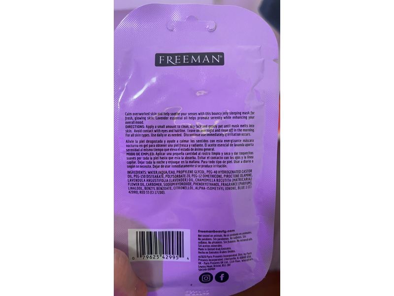 Freeman Calm Jelly Sleeping Mask, Lavender, 0.33 fl oz/10 mL