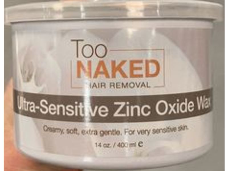 Too Naked Hair Removal Ultra Sensitive Zinc Oxide Wax, 14 oz/400 mL