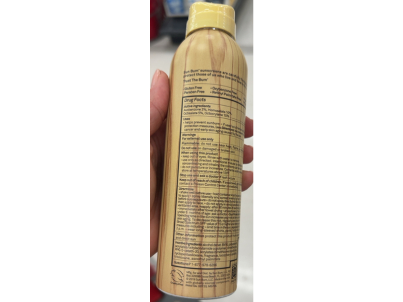 Sun Bum Premium Moisturizing Sunscreen Spray, SPF 70, 6 oz/170 g