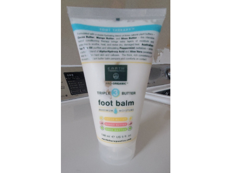 Earth Therapeutics Triple Butter Foot Balm, 5 fl oz/148 mL