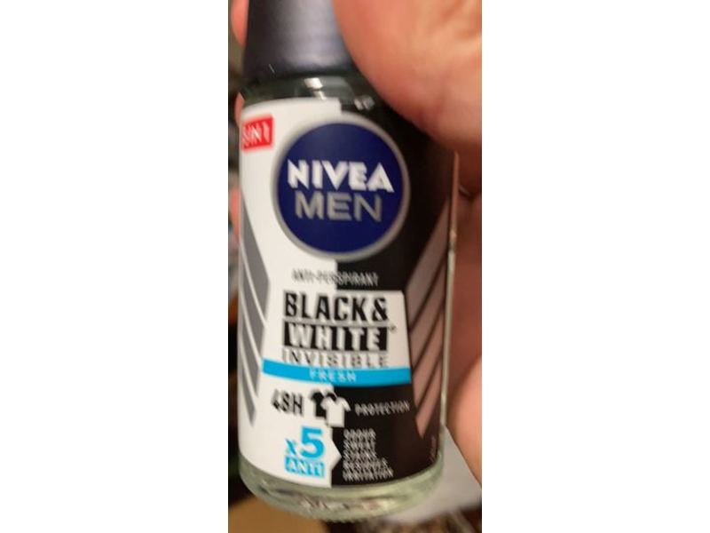 Nivea Men Invisible Antiperspirant, Black & White, Fresh, 50 mL