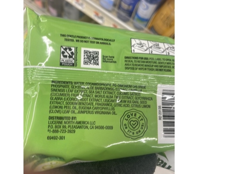 Open Nature Facial Cleansing Wipes, Cucumber & Green Tea, 25 Count