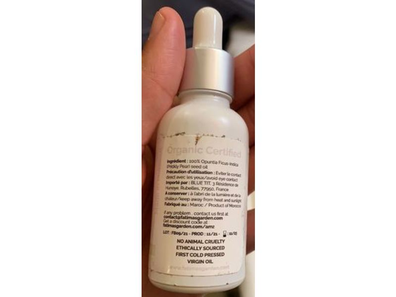 Fatima's Garden Moisturizer Prickly Pear Seed Oil, 1 fl oz/30 mL