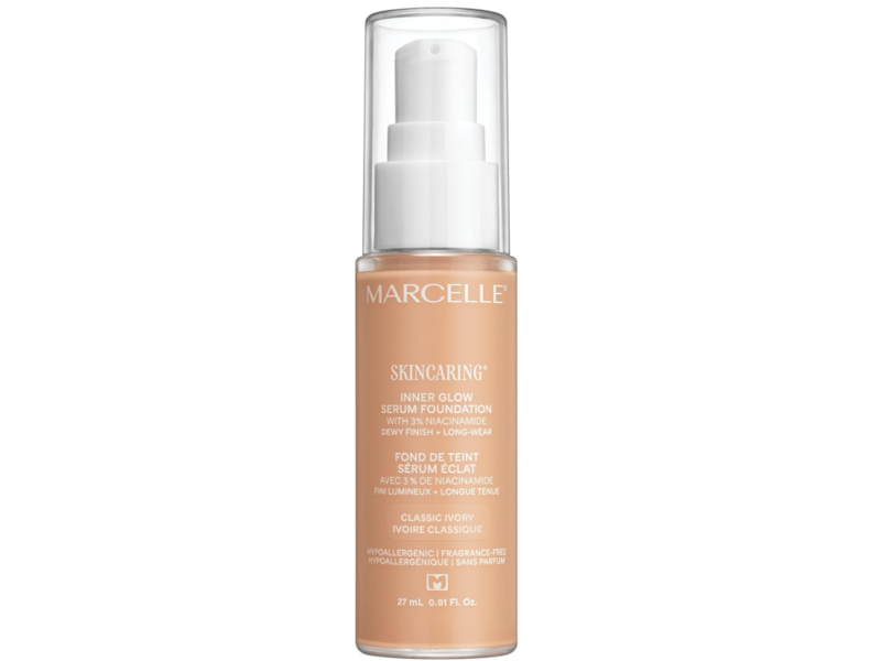 Marcelle Skincaring Inner Glow Serum Foundation, Classic Ivory, 0.91 fl oz/27 mL