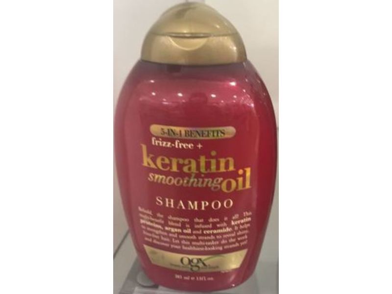 Ogx 5 In 1 Benefits Shampoo, Frizz Free + Keratin Smoothing Oil, 13 fl oz/385 mL