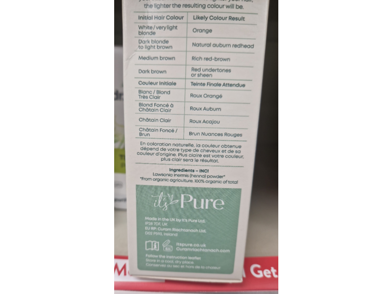 It's Pure Hair Coloring Henna, Red, 100 g