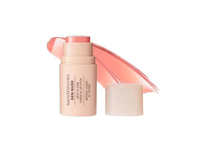 bareMinerals Gen Nude Dew In One Cheek & Lip Stick, Call My Blush, 0.15 oz/4.5 g