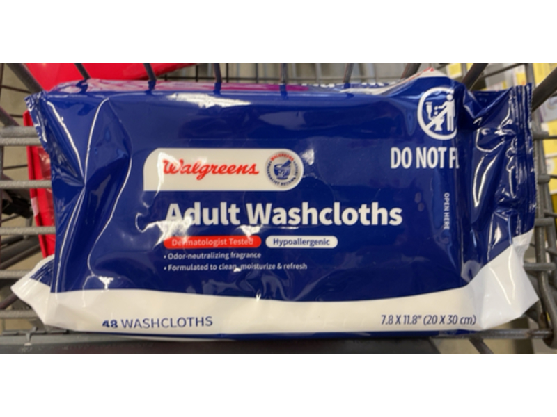 Walgreens Adult Washcloths, 48 Count