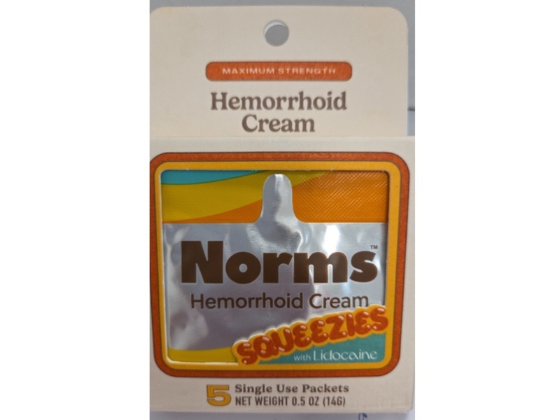 Norms Hemorrhoid Cream Squeezie, 0.5 oz/14 g