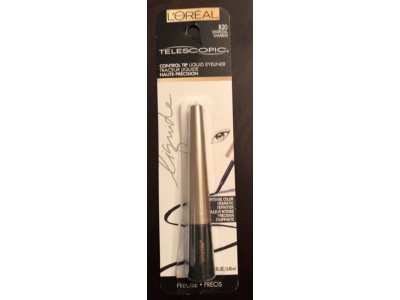 L'Oreal Paris Telescopic Precise Liquid Eyeliner, 820 Charcoal, 0.08 oz/2.45 mL