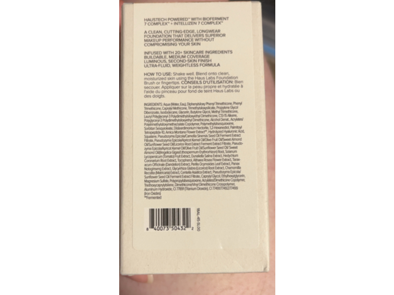 Haus Labs Triclone Skin Tech Foundation, 070 Fair Neutral, 1 fl oz/30 mL