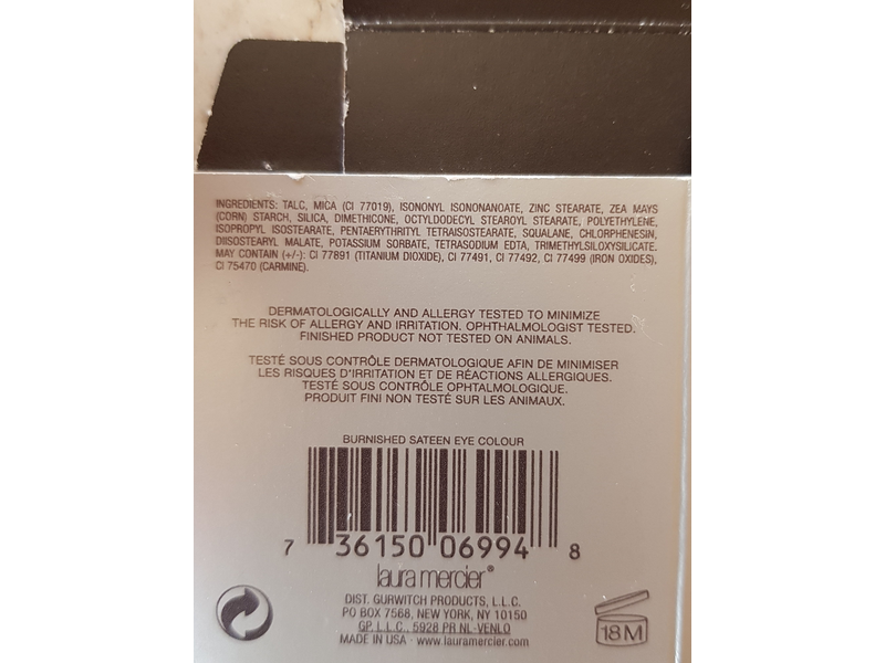 Laura Mercier Sateen Eye Color, Burnished, 0.09 oz/2.60 g