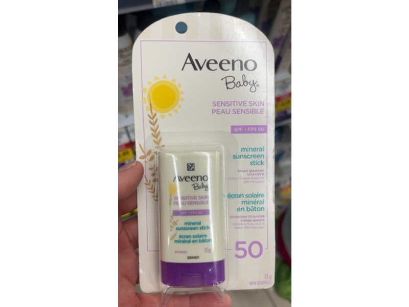 Aveeno Baby Mineral Sunscreen Stick, SPF 50, 13 g